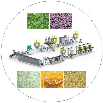 Double Screw Extruder Jalur Pemrosesan Beras Buatan Fortifikasi Stainless Steel